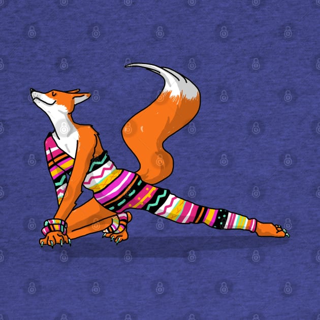 Let's dance! Dancing fox in David-bowie-inspired attire illustration by tostoini